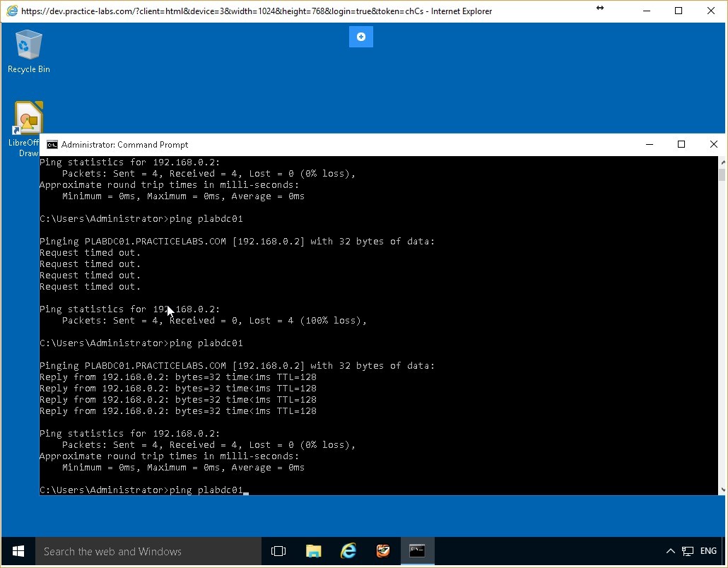 Figure 4.5 Screenshot of the PLABWIN10 desktop